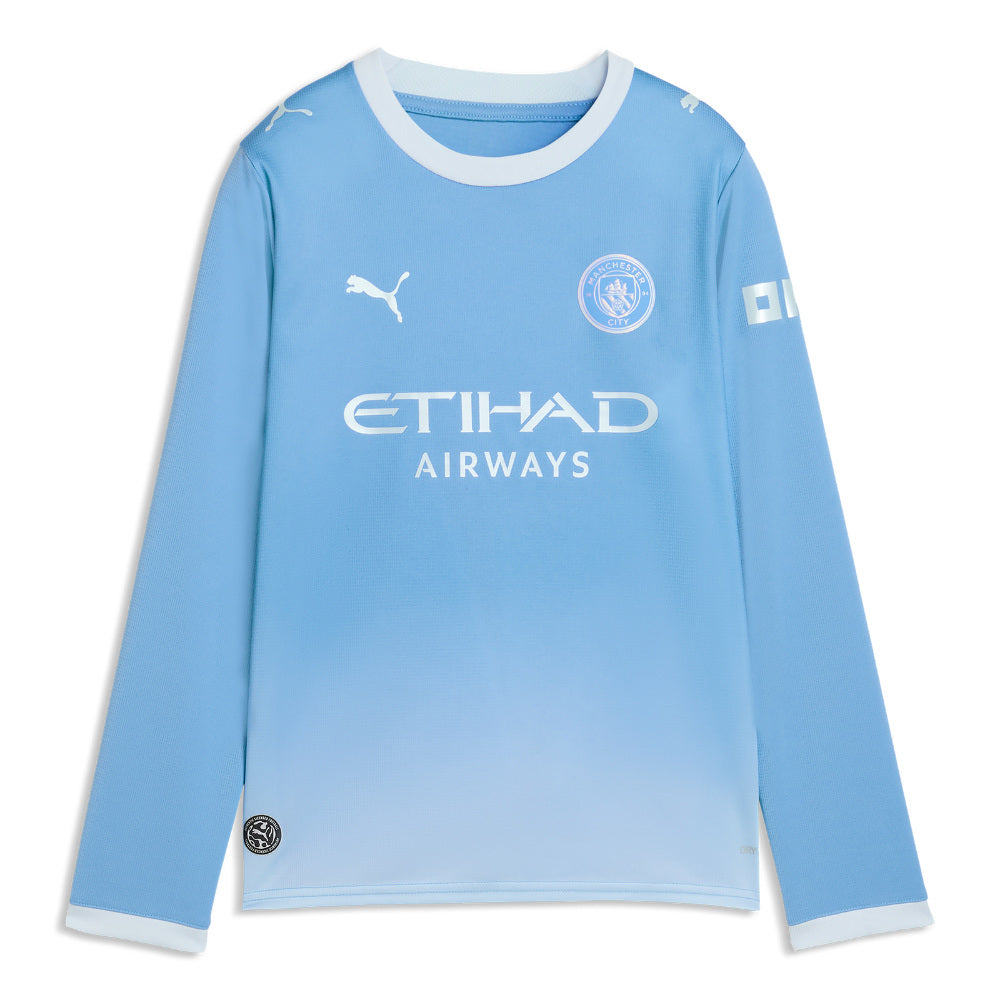 2026-2027 Man City Home Long Sleeve Shirt (Kids) (Anderson 5)_2