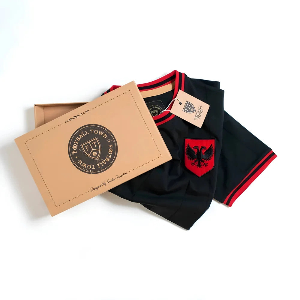 Vintage Albania Black Shqiponjë Soccer Shirt_4
