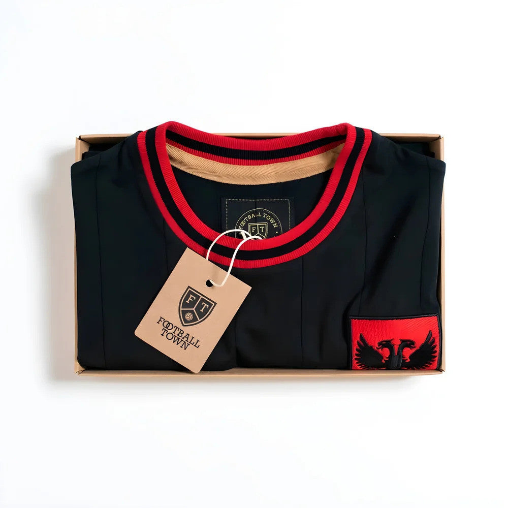 Vintage Albania Black Shqiponjë Soccer Shirt_2