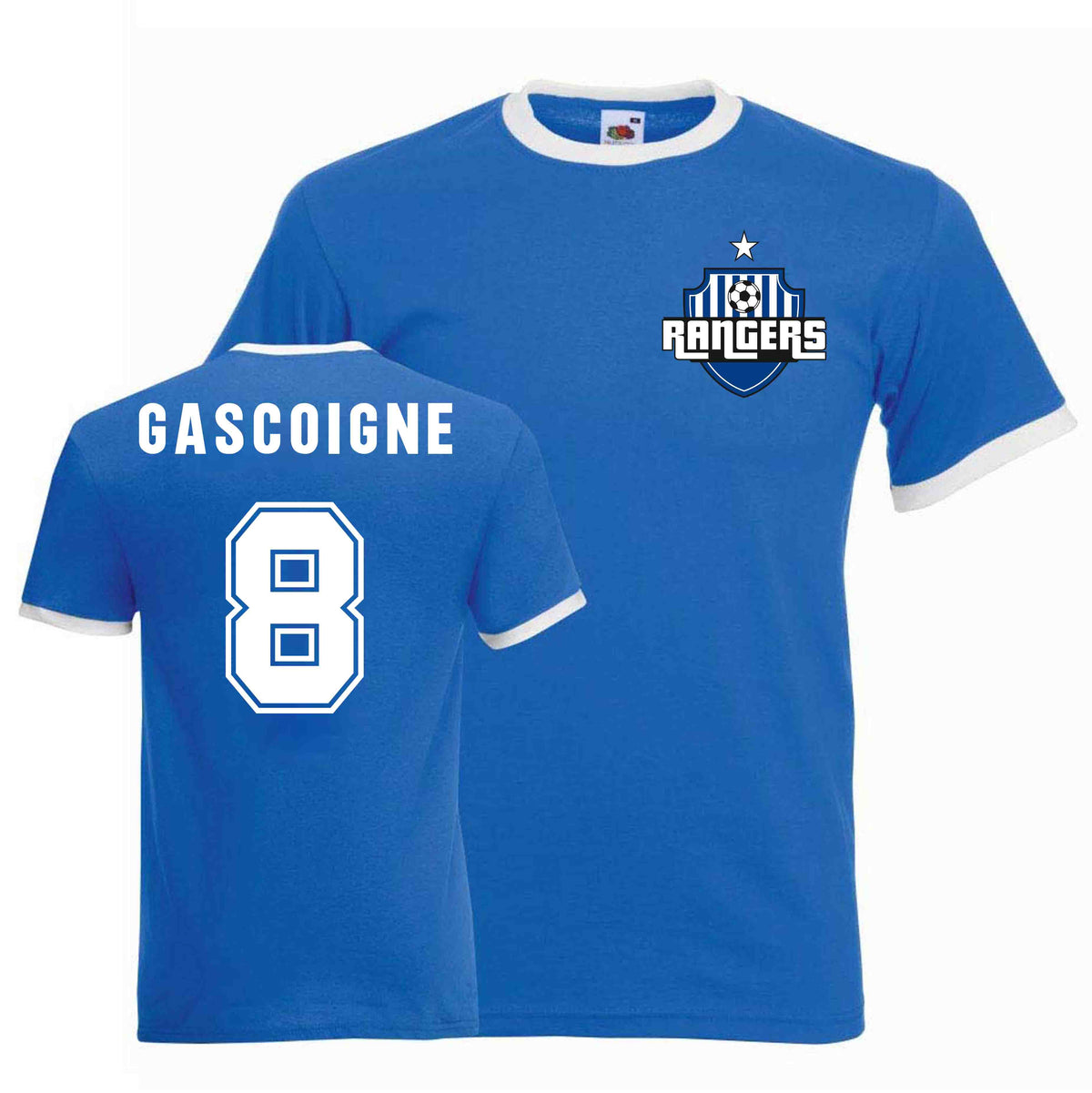 Paul Gascoigne Rangers Ringer Tee (blue)_1
