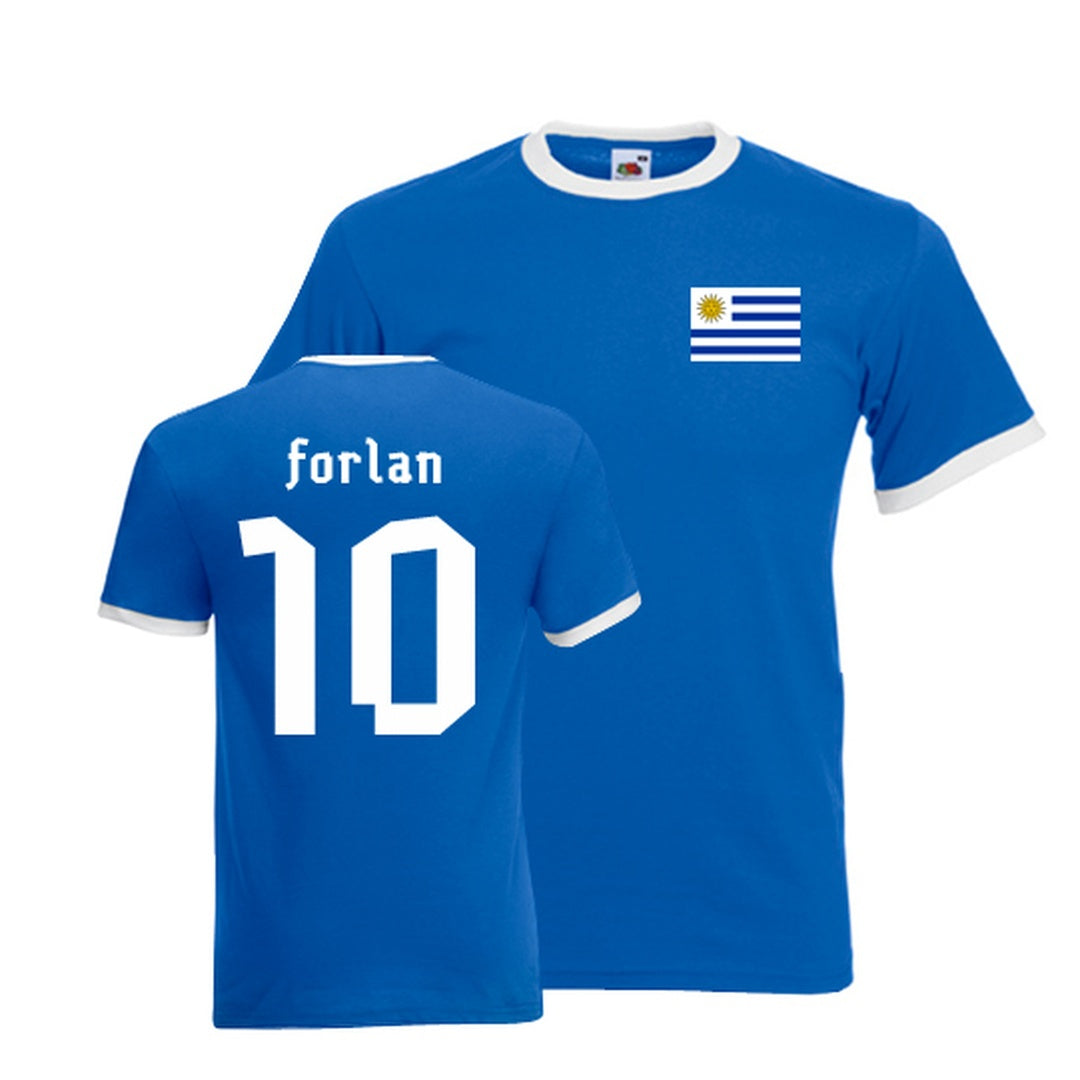 Diego Forlan Uruguay Ringer Tee (blue)_1