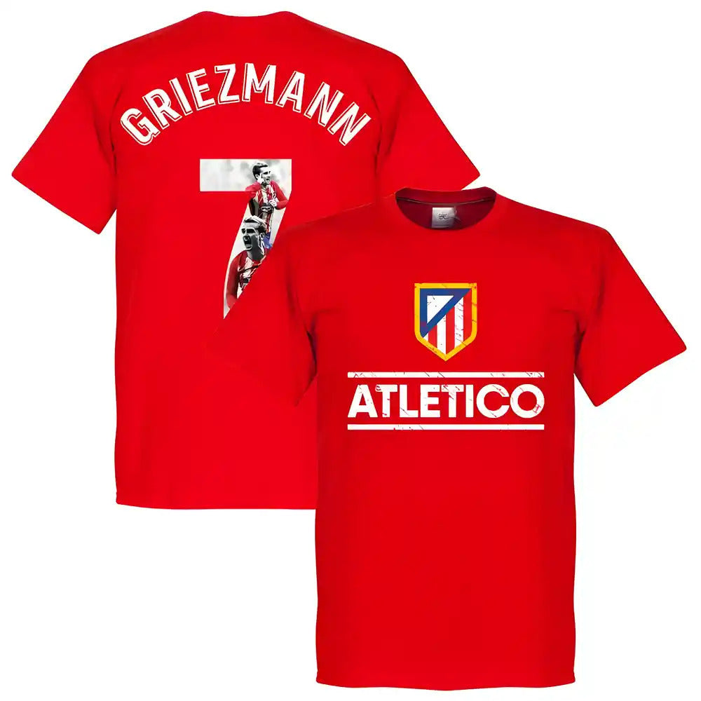 Atletico Madrid Griezmann 7 Gallery Team T-Shirt - Red_0