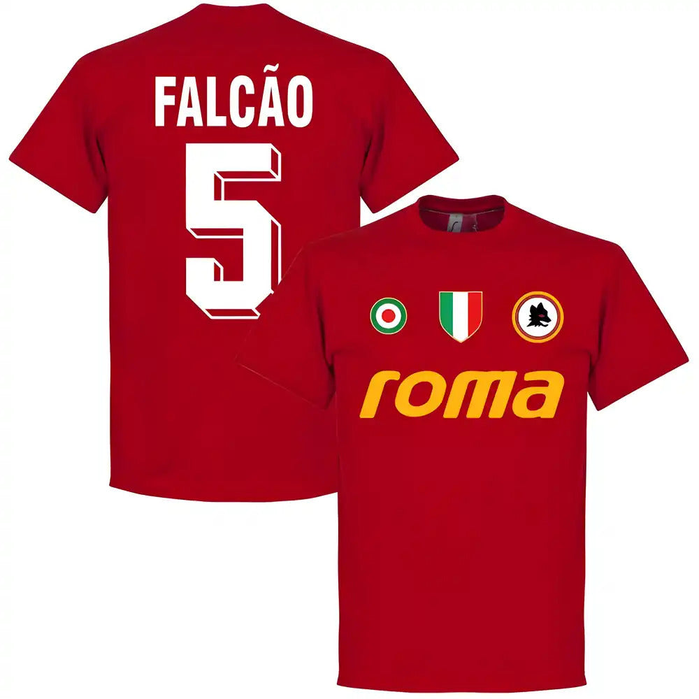 Roma Vintage Falcao 5 Team T-Shirt - Tango Red_1