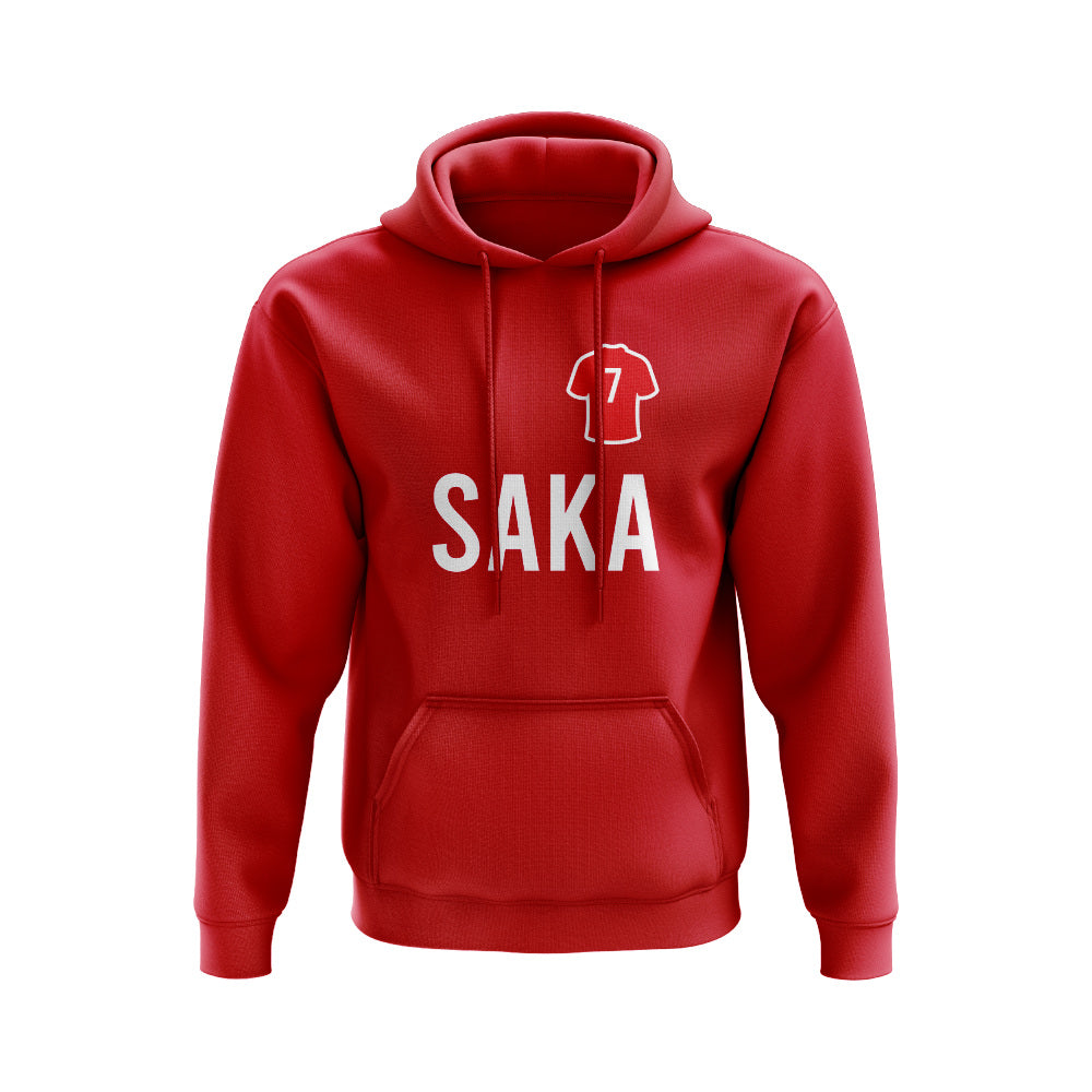 Bukayo Saka Arsenal Number Hoody (Red)_1