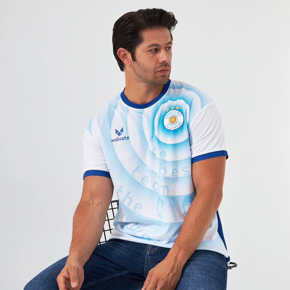 Argentina Legacy Football Jersey (Wolvate) Kids Short Sleeve_0