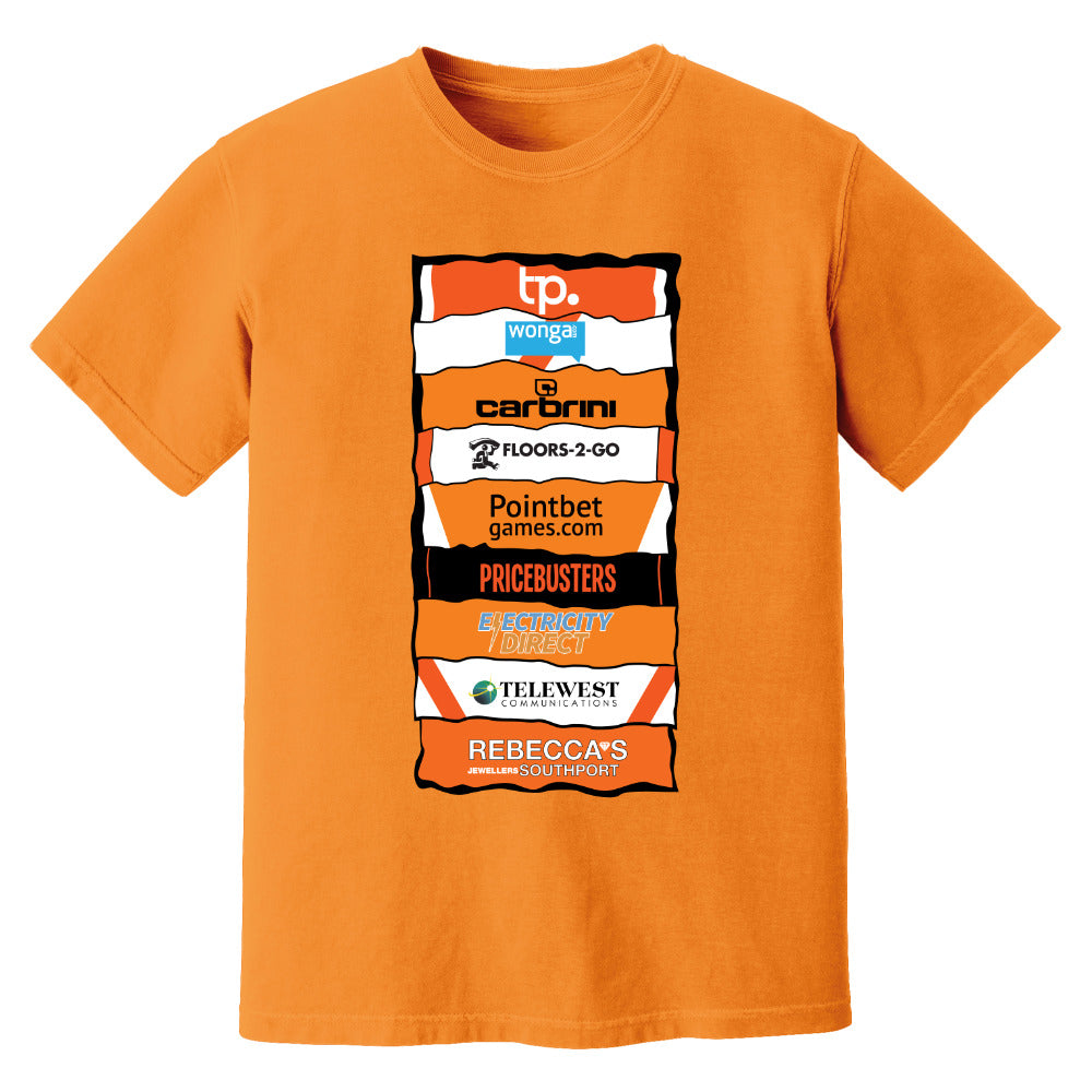 Blackpool Sponsor History T-Shirt (Orange)_0