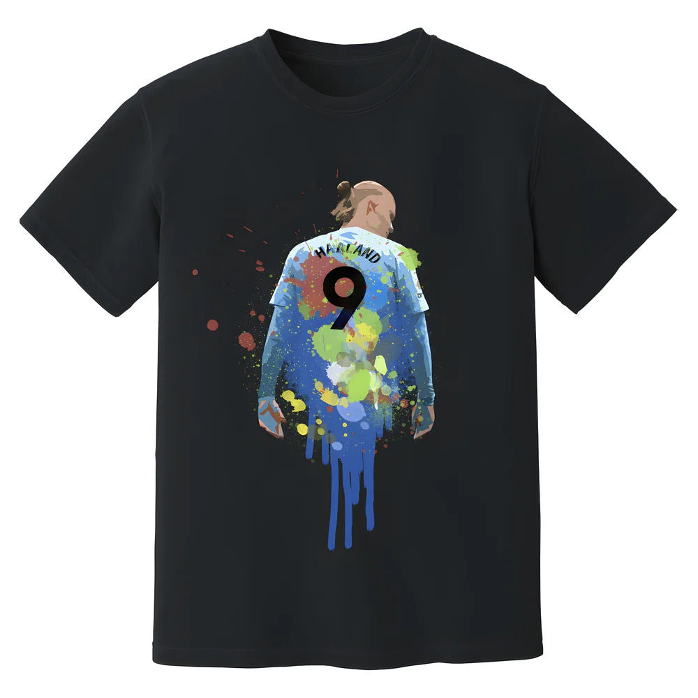 Erling Haaland Man City Art T-Shirt (Black)_1