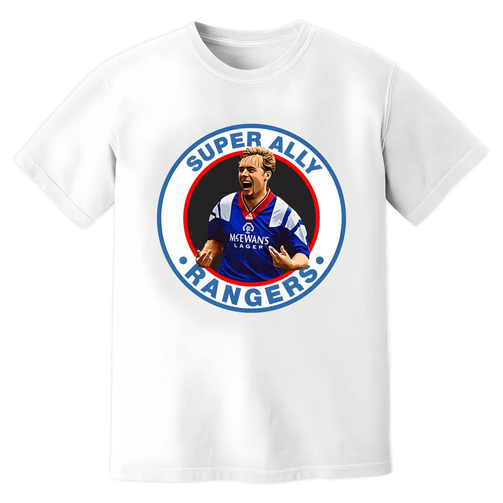 Ally McCoist Super Ally Rangers Retro T-Shirt (White)_1