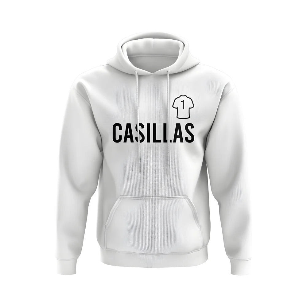 Iker Casillas Real Madrid Number Hoody (White)_0