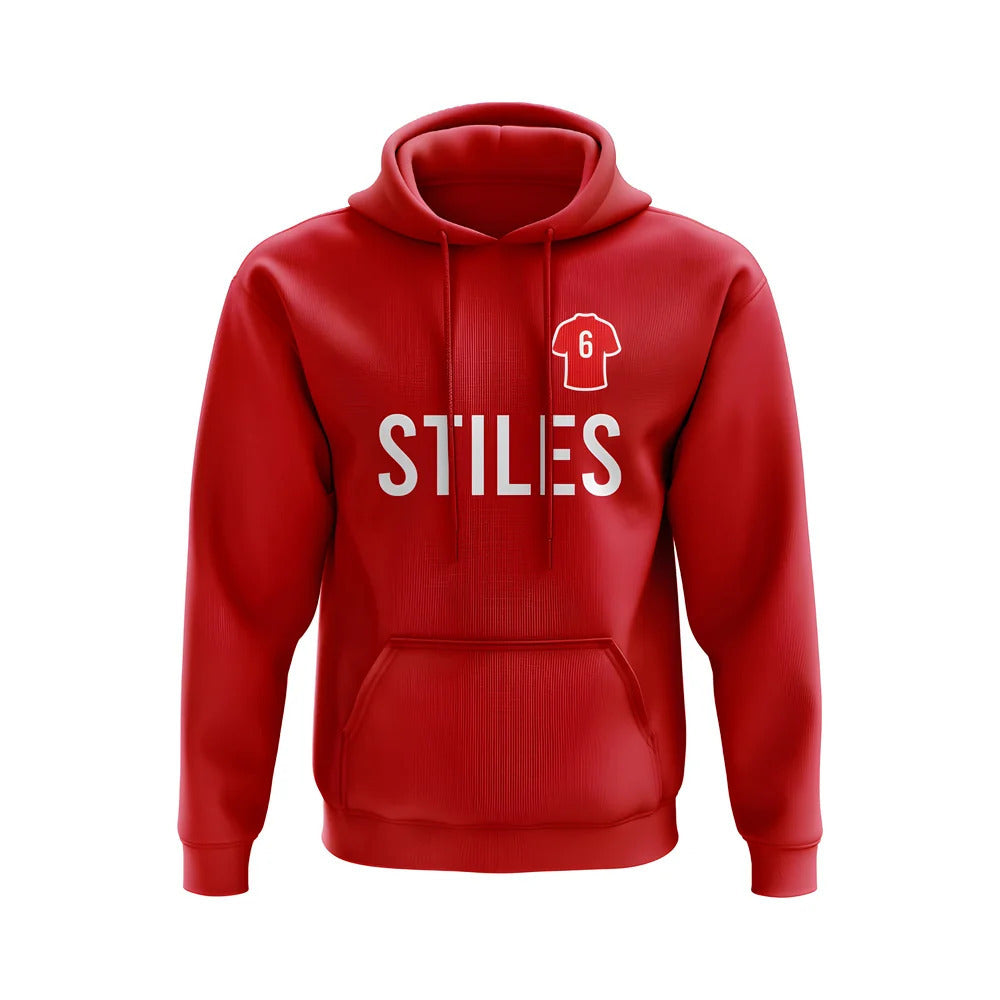 Nobby Stiles Man United Number Hoody (Red)_1