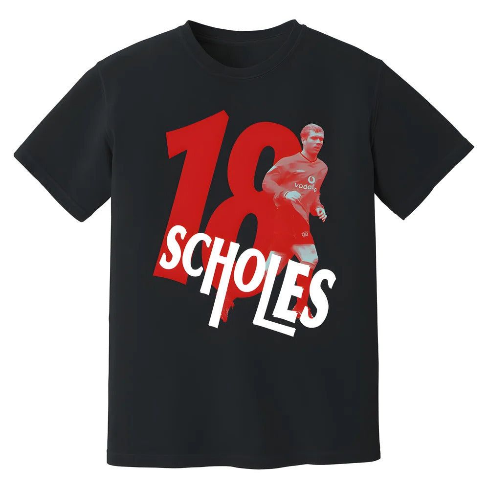 Paul Scholes Man United Premier League Legend T-Shirt (Black)_1