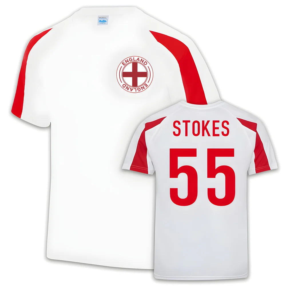 Stokes England Cricket Sports Training Jersey (White)_1