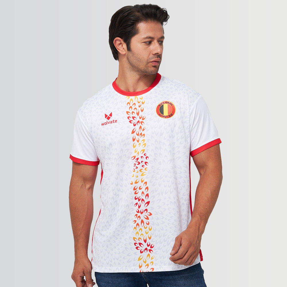 Belgium Legacy Football Jersey White (Wolvate) Kids Short Sleeve_0