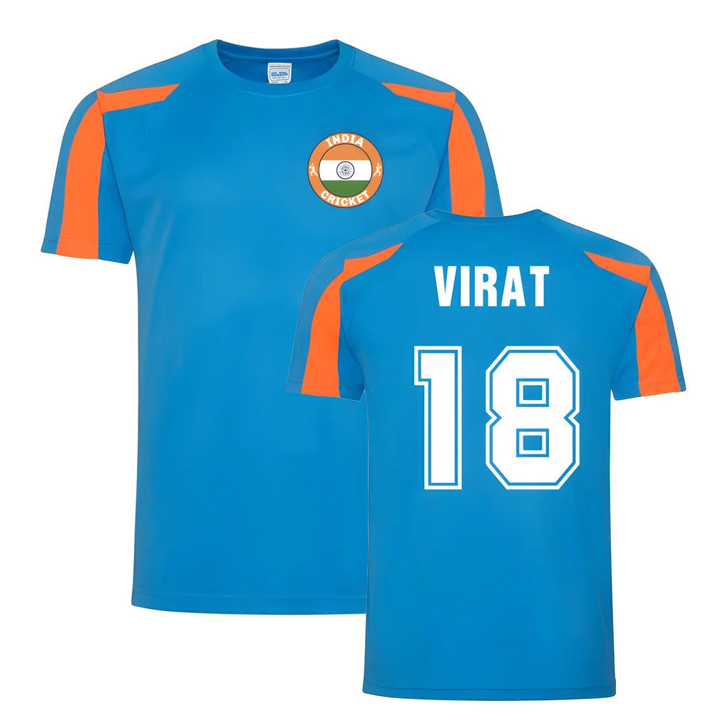 Virat Kohli India Cricket Sports Training Jersey (Blue)_0