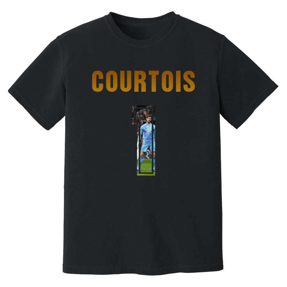 Thibaut Courtois Real Madrid Name And Number T-Shirt (Black)_1