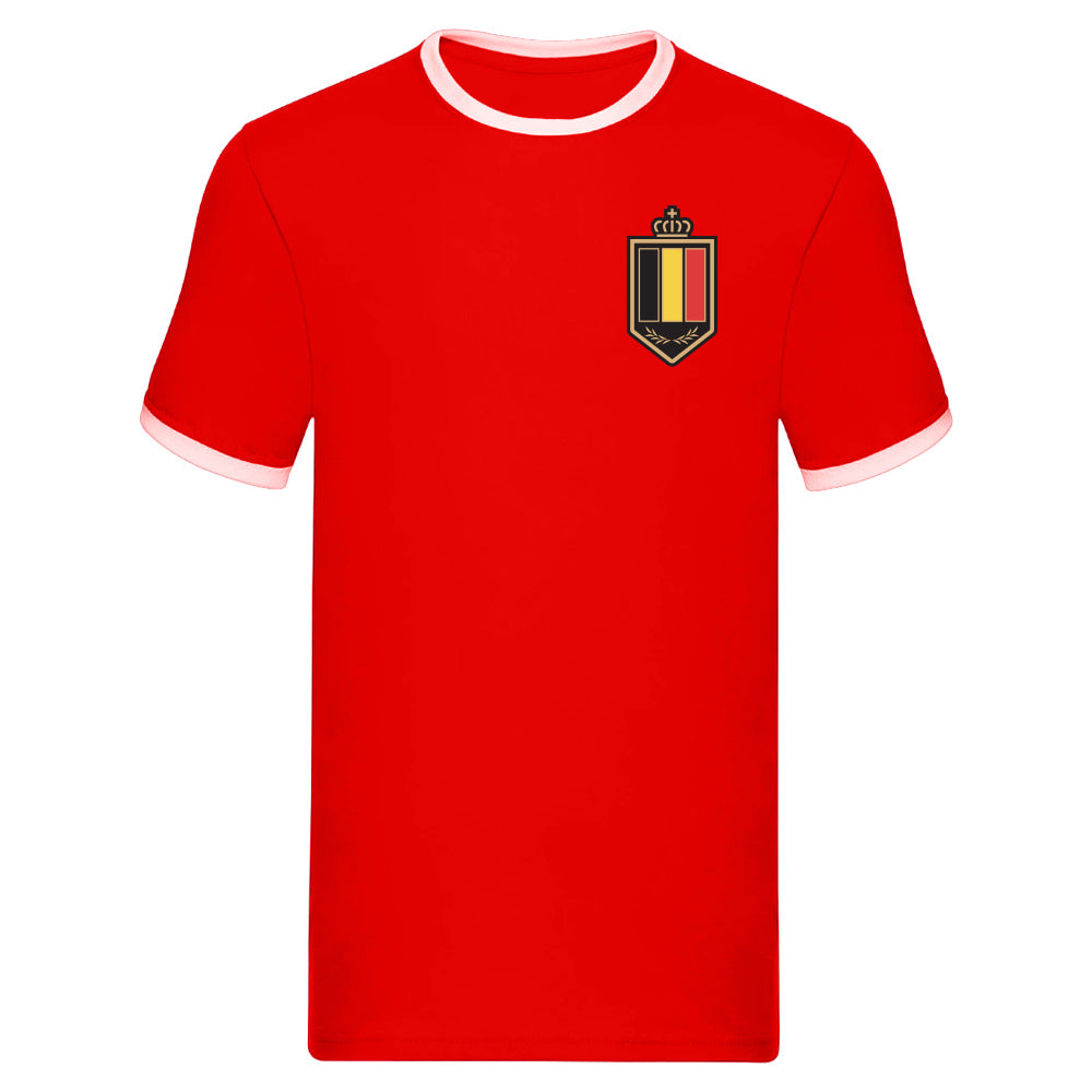 Belgium Logo Ringer Tee (Red)_0