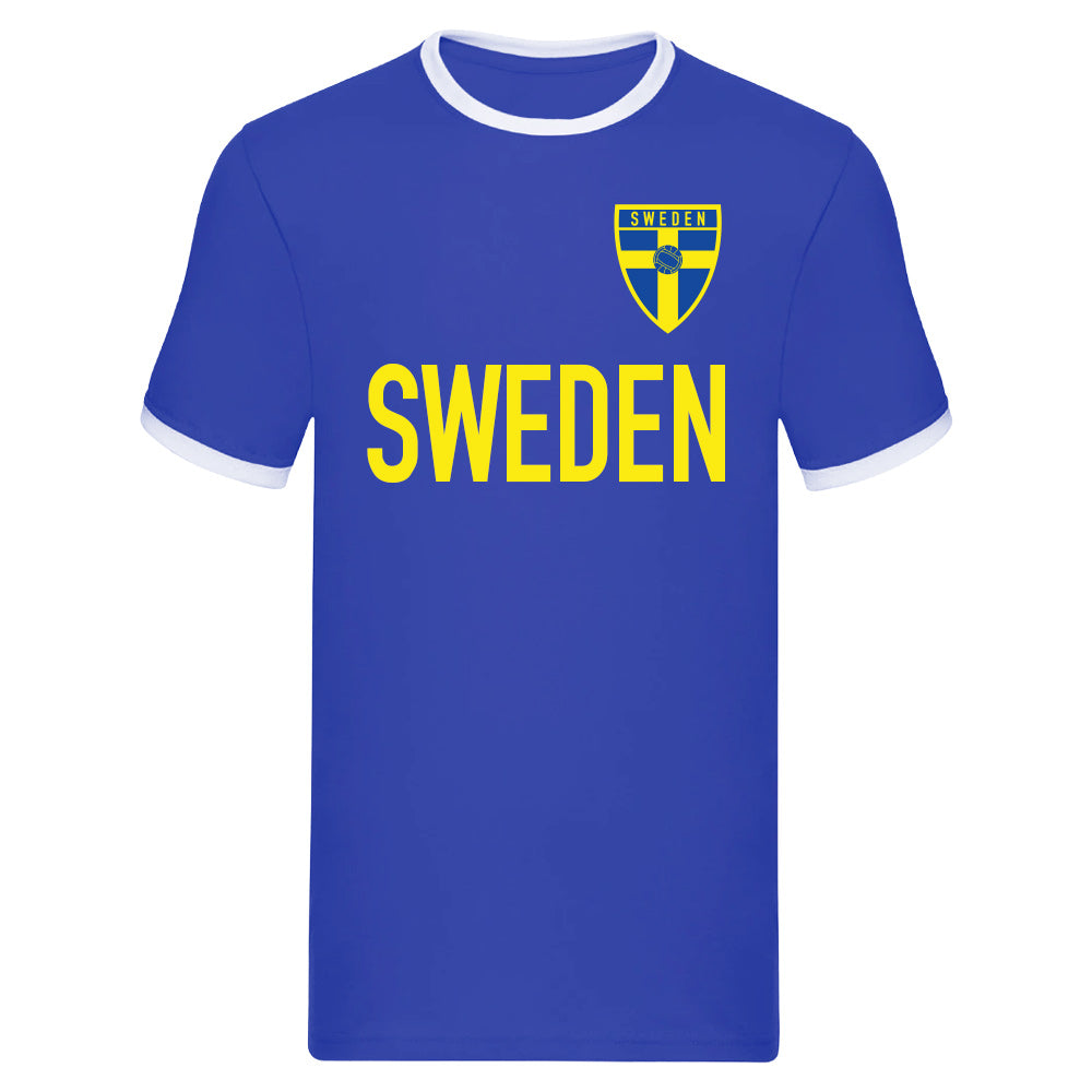 Sweden Logo & Text Ringer Tee (Blue)_0
