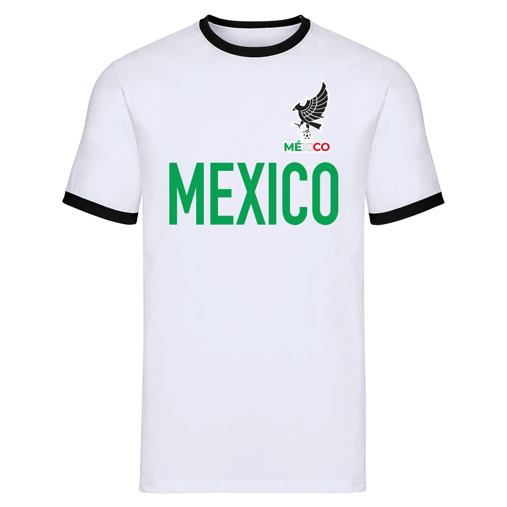 Mexico Logo & Text Ringer Tee (White)_0