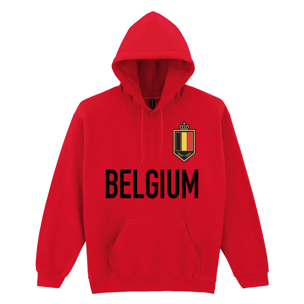 Belgium Logo & Text Hoody (Red)_0