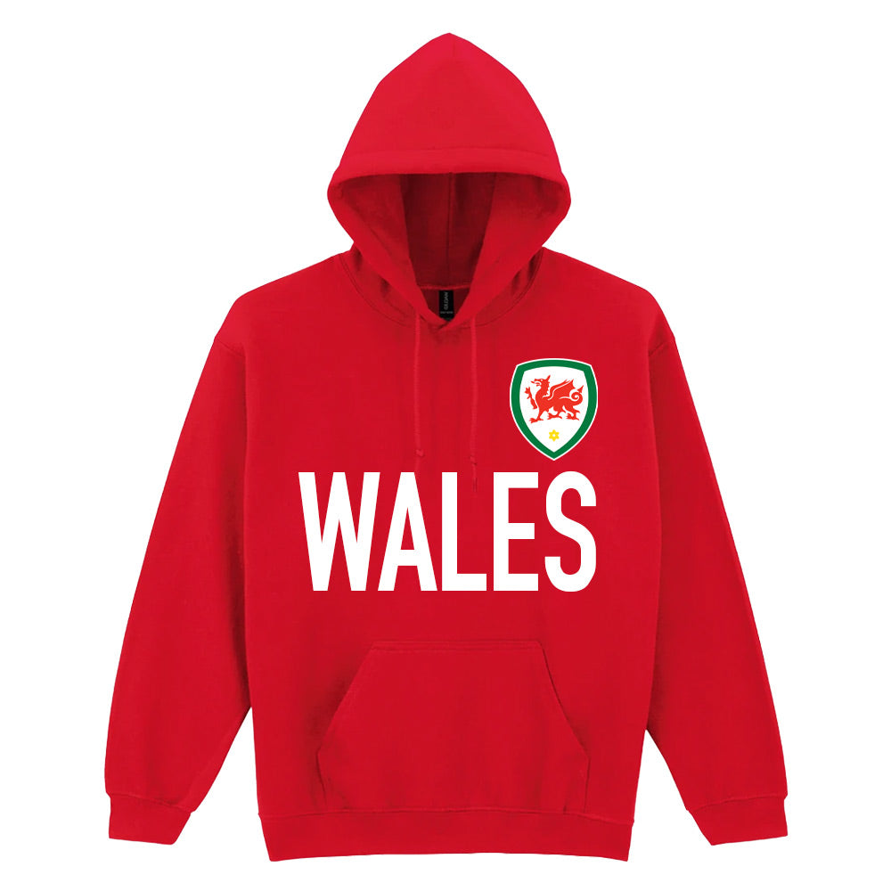 Wales Logo & Text Hoody (Red)_0