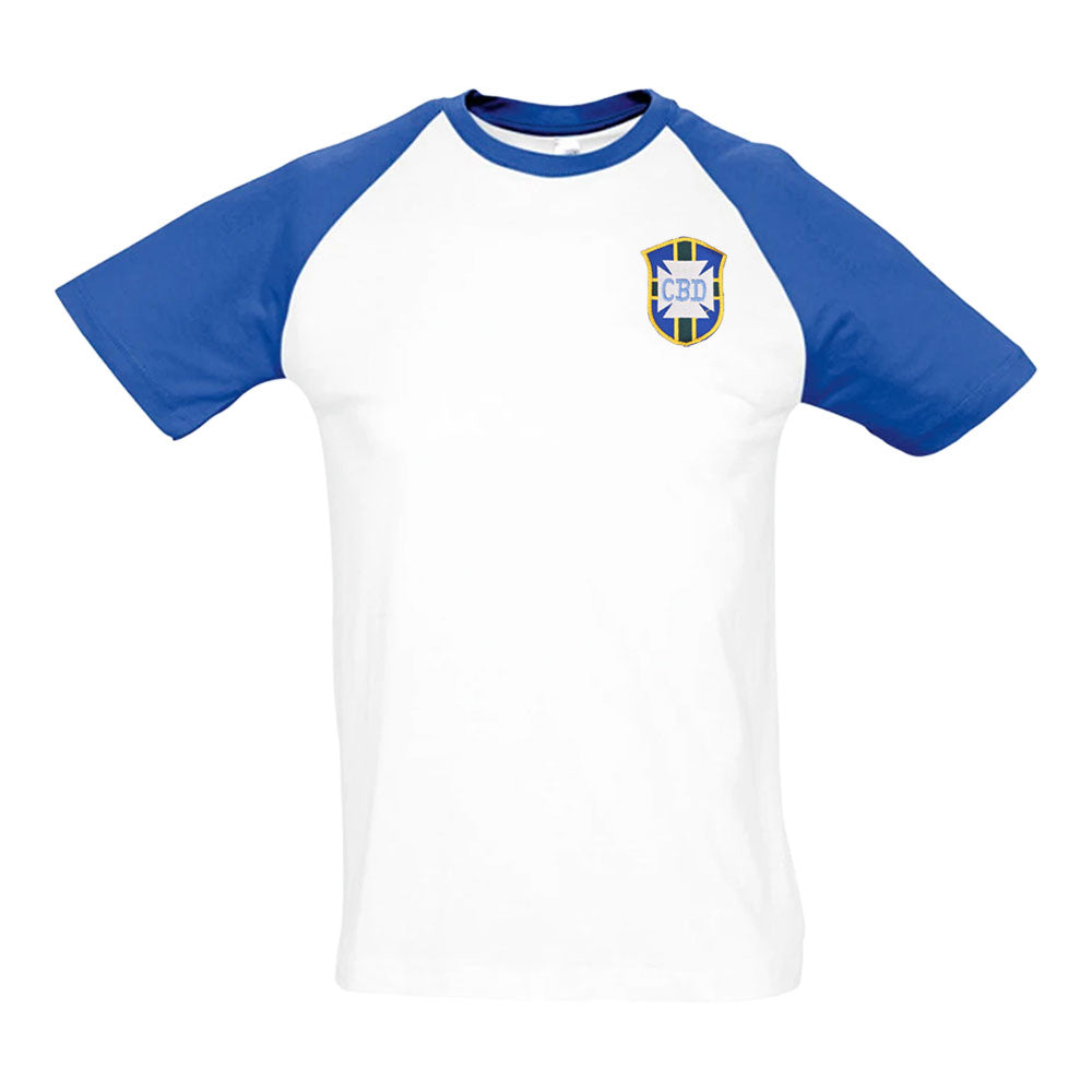Brazil National Team Embroidered Contrast Tee (White)_0