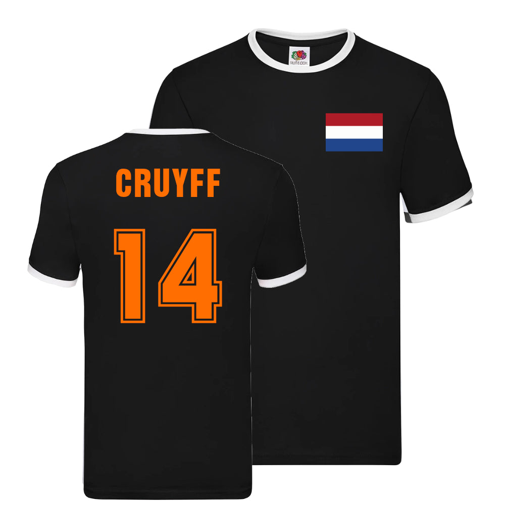 Johan Cruyff Holland Ringer T-Shirt (Black)_0