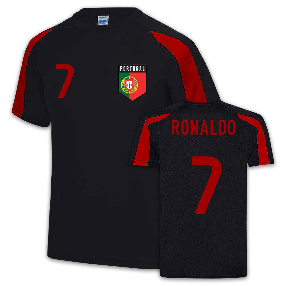 Cristiano Ronaldo Portugal Sports Training Jersey (Black)_0