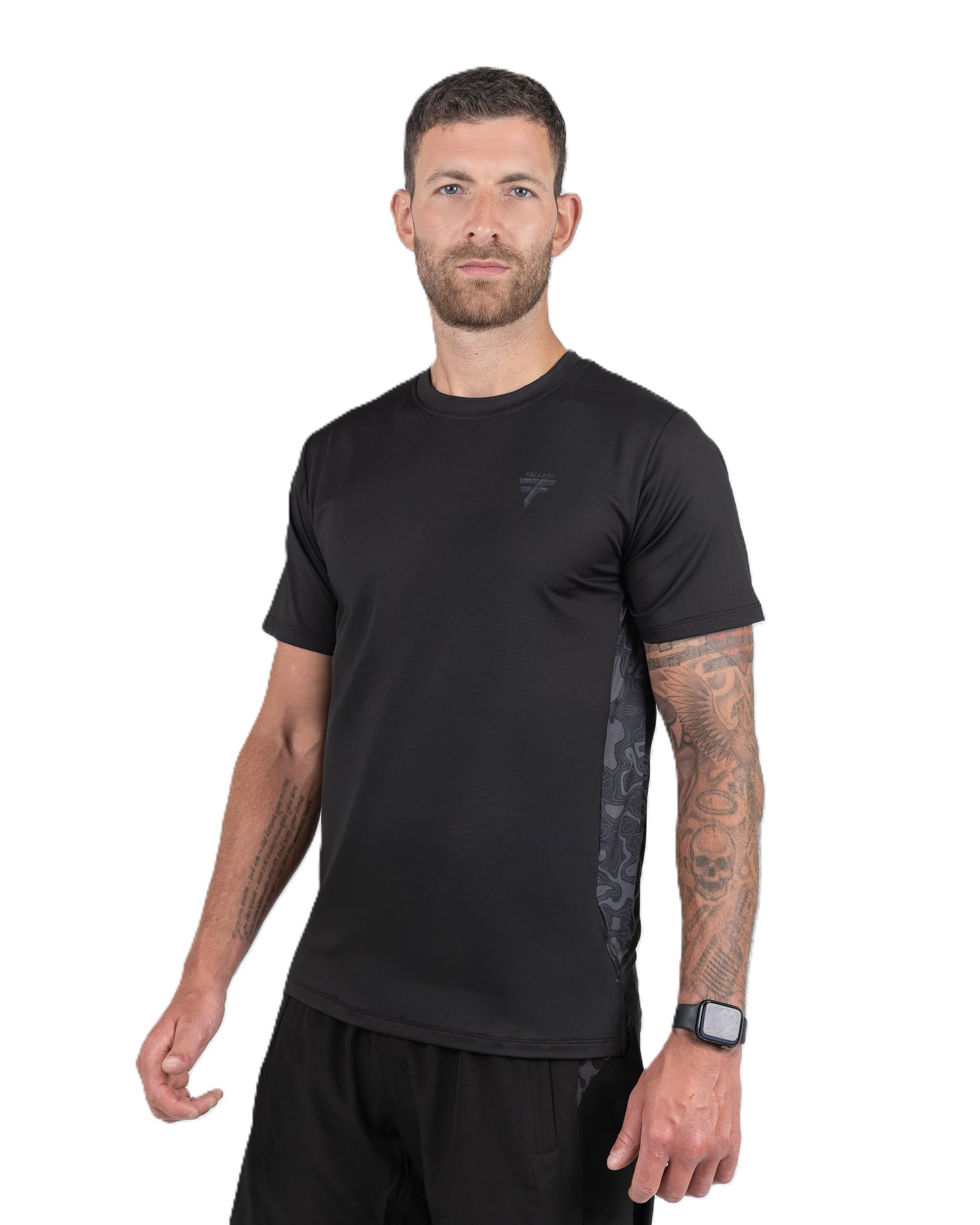 Fallain Athletic T-Shirt, Two-Tone, Performance Fit, Training, Crew Neck, Adult, 86% Polyester/14% Elastane