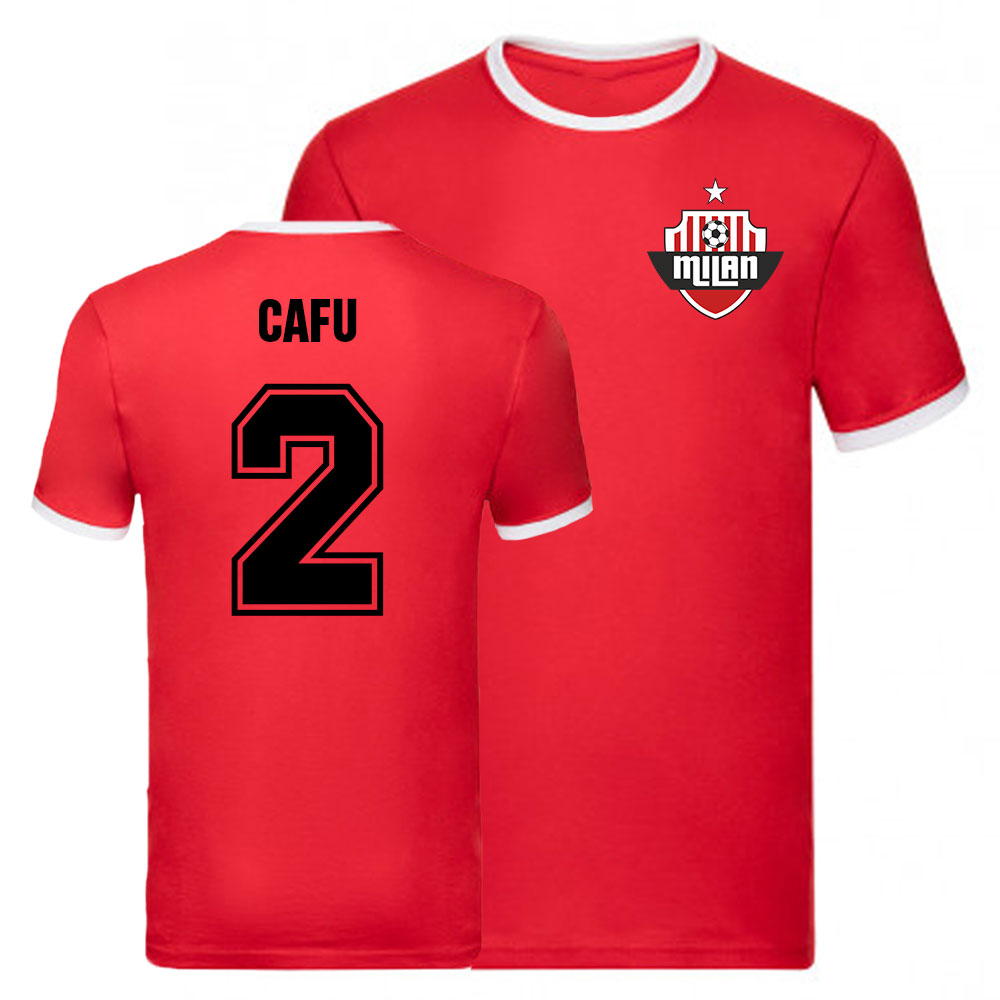 Cafu AC Milan Ringer Tee (Red)_0