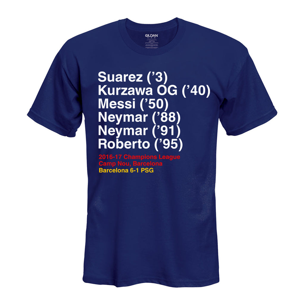 Barcelona 6-1 PSG T-Shirt (Navy) - kids_1