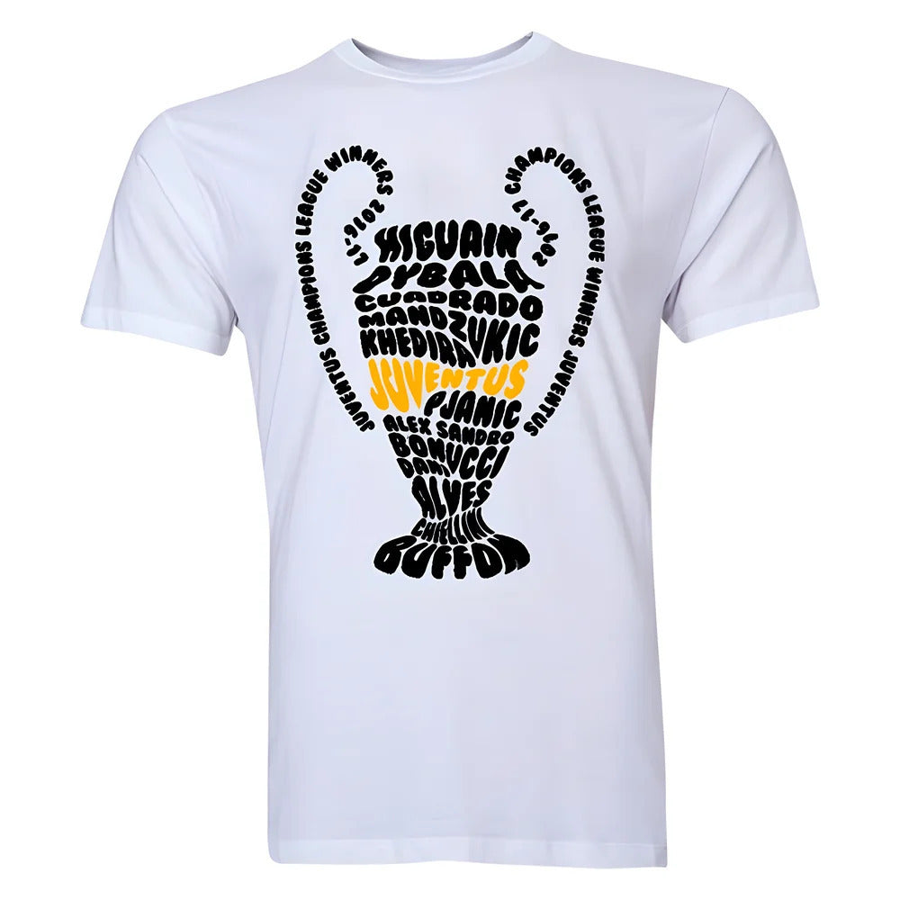 Juventus Champions League Trophy Winners T-shirt  (White) - Kids_0