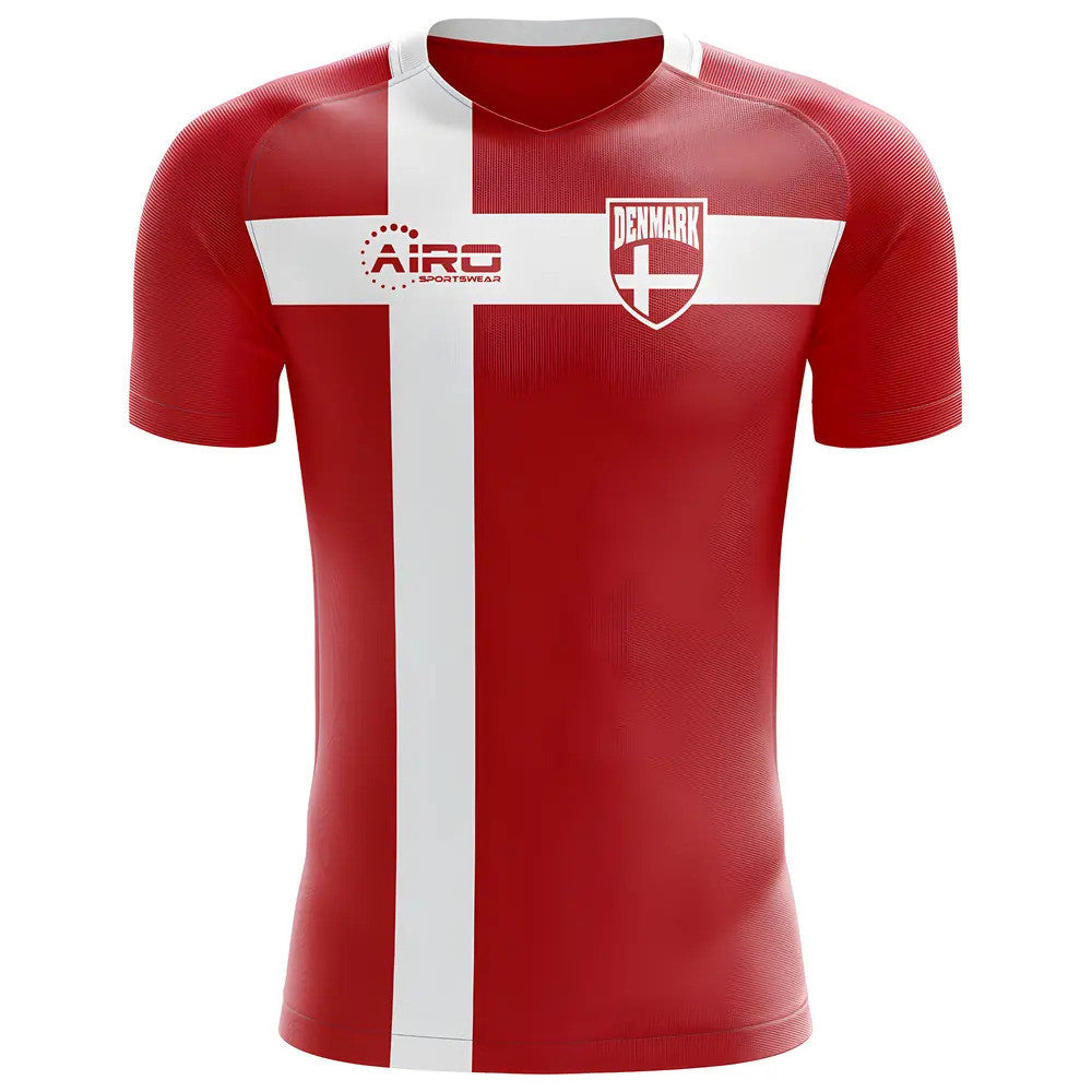 2025-2026 Denmark Flag Concept Football Shirt - Kids (Long Sleeve)_0