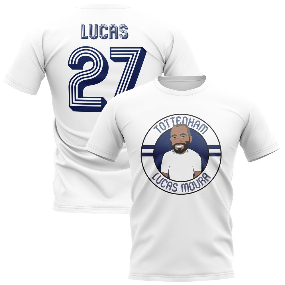 Lucas Moura Tottenham Illustration T-Shirt (White)_1