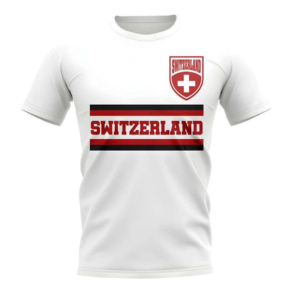 Switzerland Core Football Country T-Shirt (White)_0