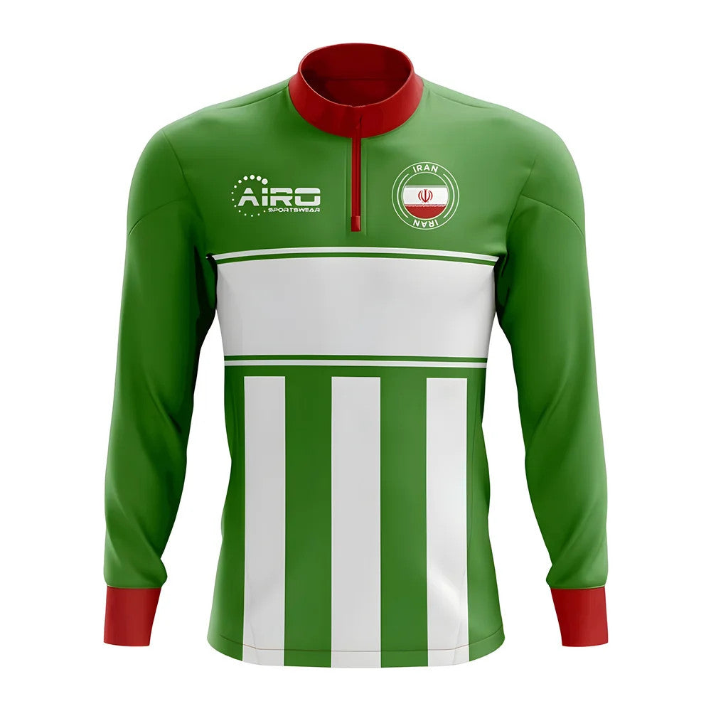 Iran Concept Football Half Zip Midlayer Top (Green-White)_1