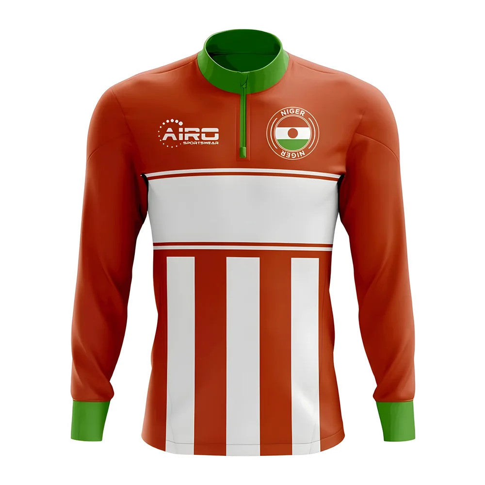 Niger Concept Football Half Zip Midlayer Top (Orange-White)_0