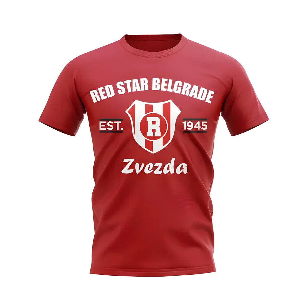 Red Star Belgrade Established Football T-Shirt (Red)_1