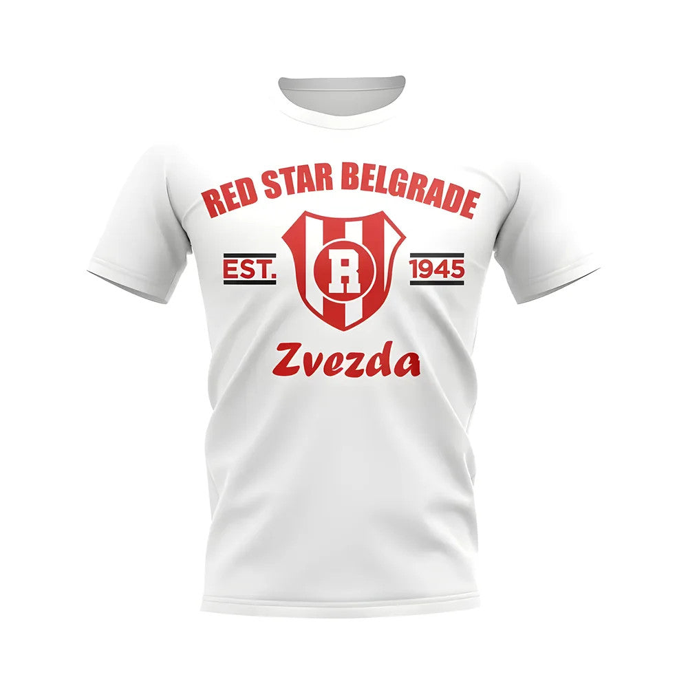 Red Star Belgrade Established Football T-Shirt (White)_0