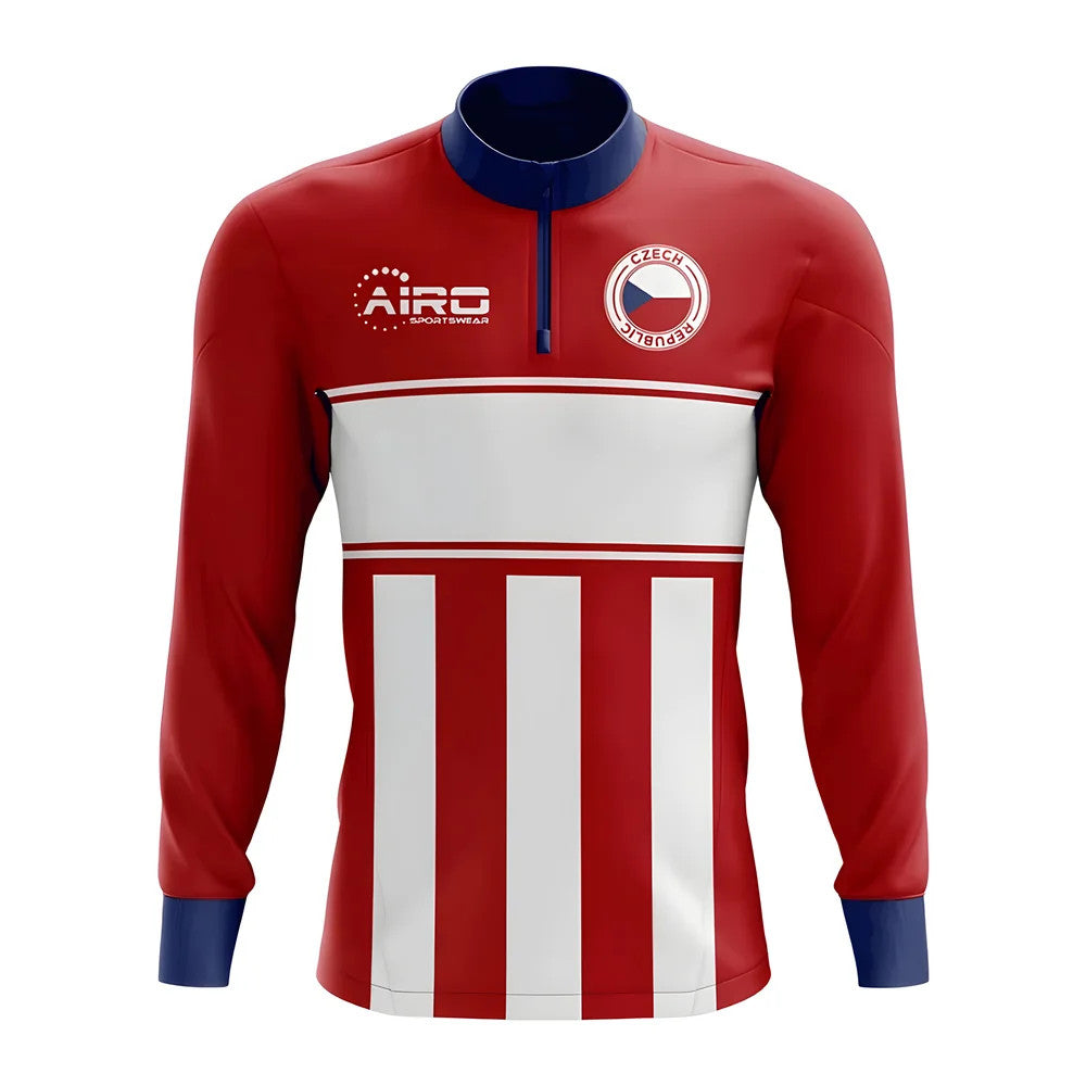 Czech Republic Concept Football Half Zip Midlayer Top (Red-White)_0