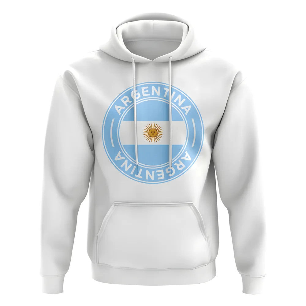 Argentina Football Badge Hoodie (White)_0