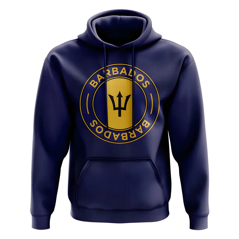 Barbados Football Badge Hoodie (Navy)_1