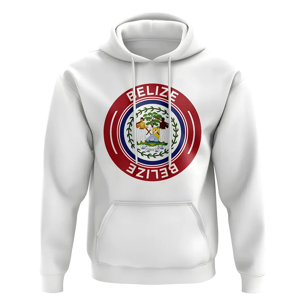 Belize Football Badge Hoodie (White)_1