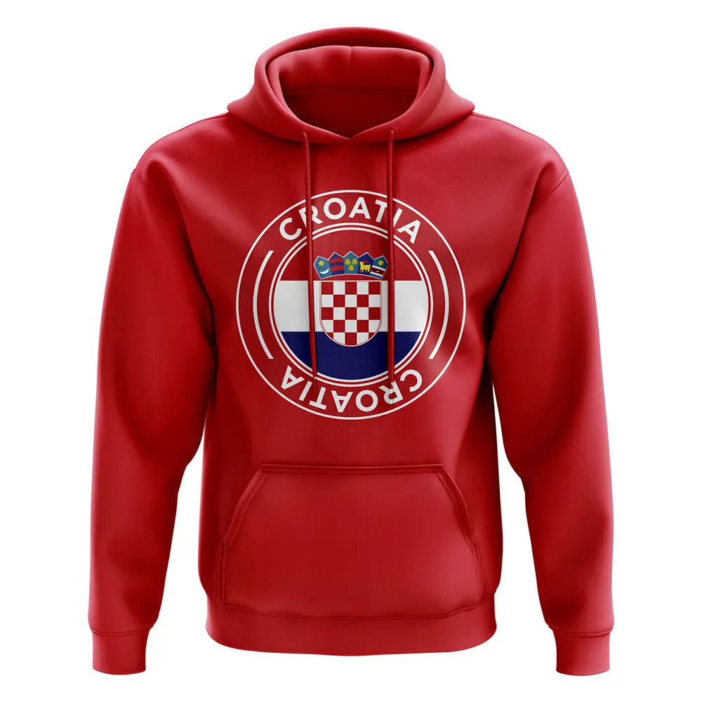 Croatia Football Badge Hoodie (Red)_1
