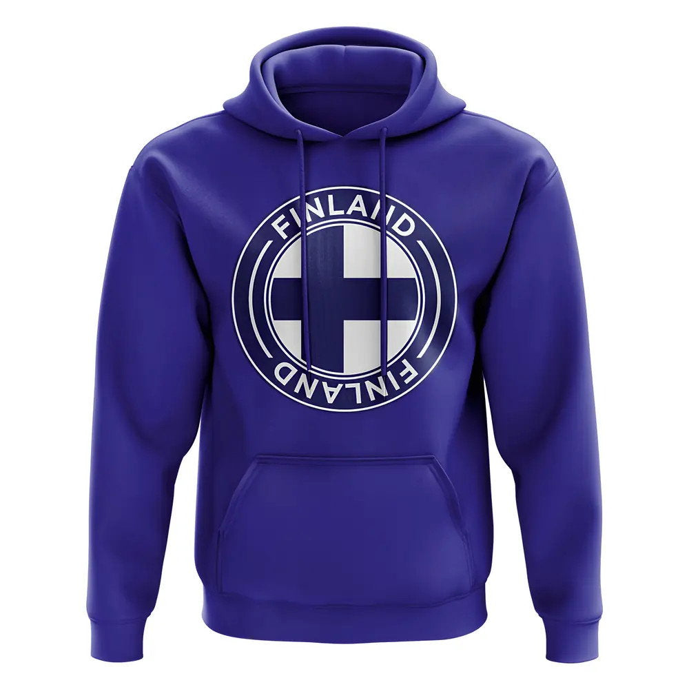 Finland Football Badge Hoodie (Royal)_1