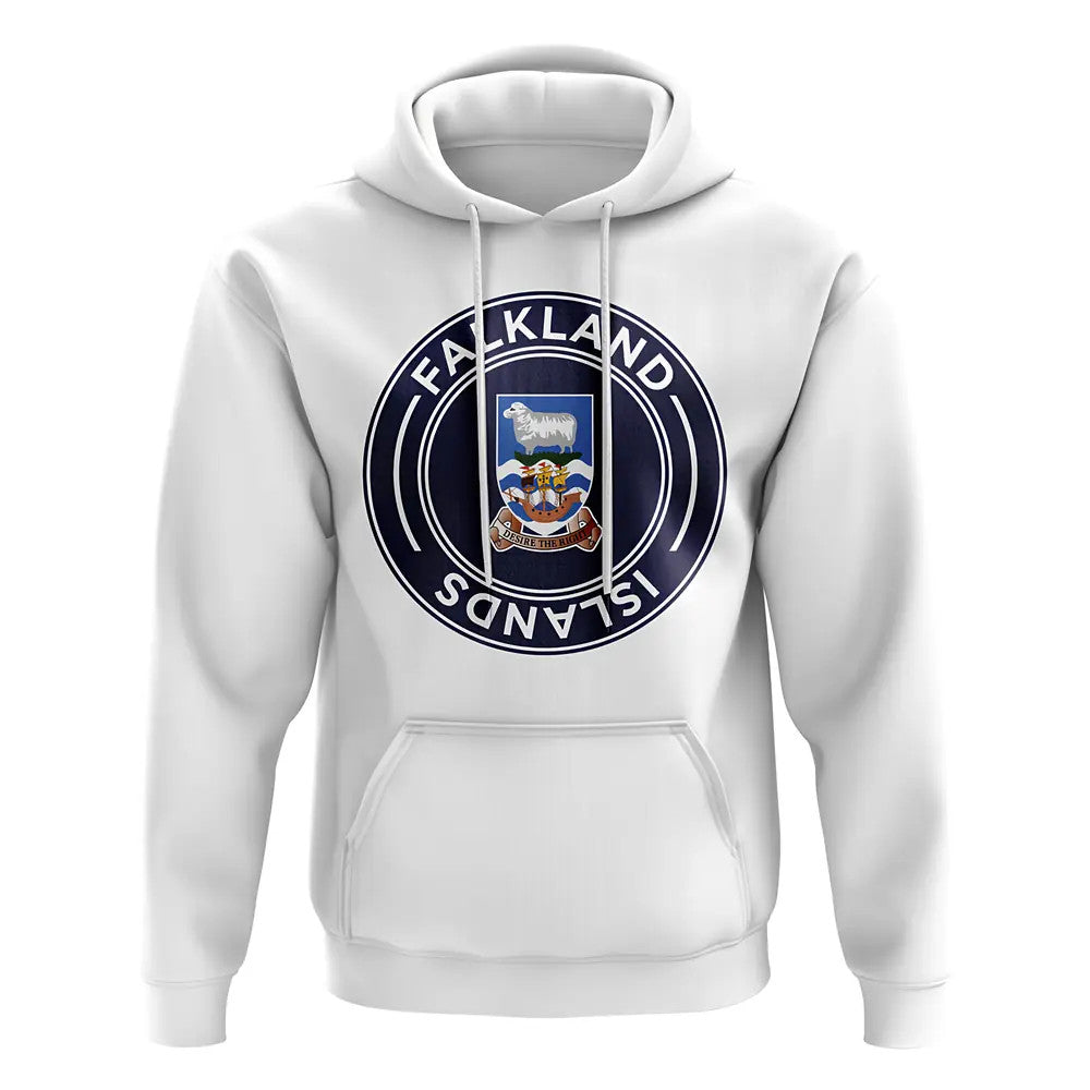 Falkland Islands Football Badge Hoodie (White)_1