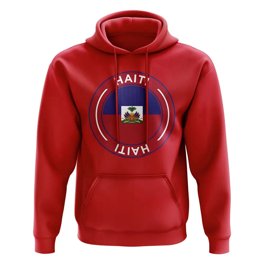 Haiti Football Badge Hoodie (Red)_0