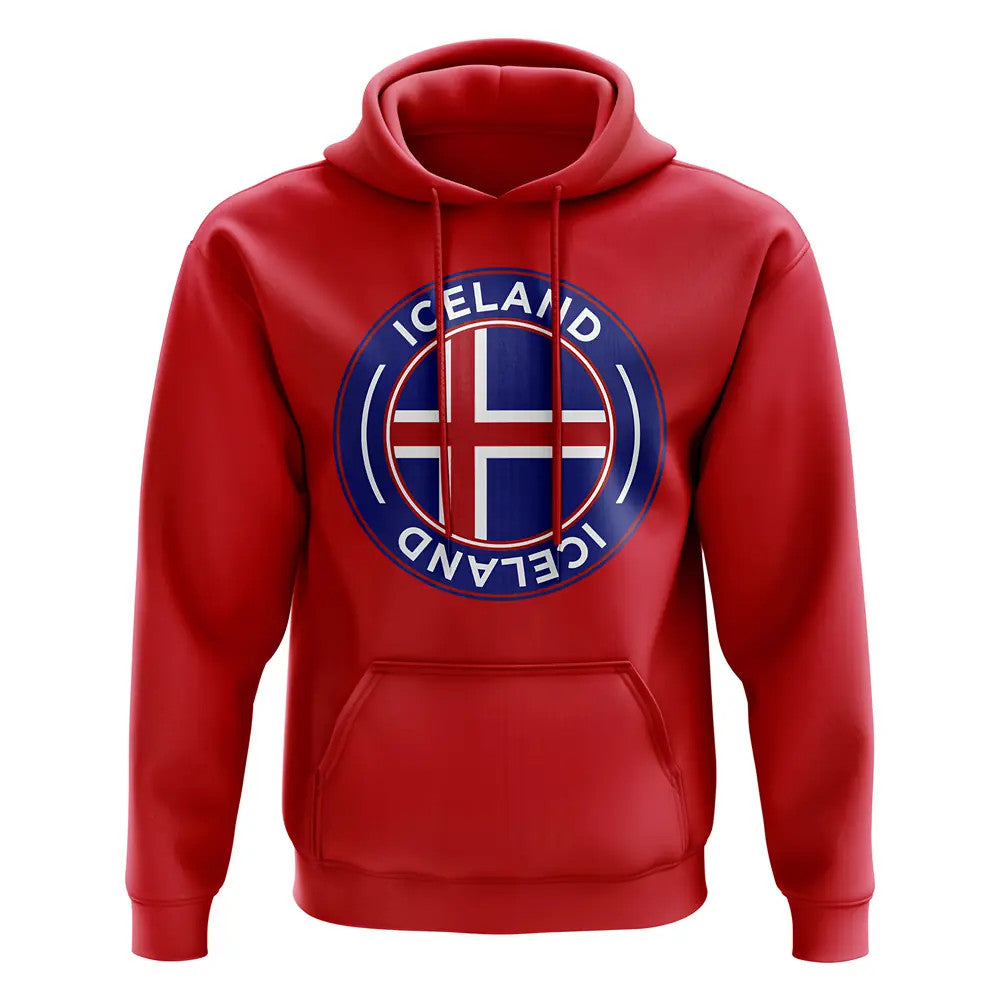 Iceland Football Badge Hoodie (Red)_0