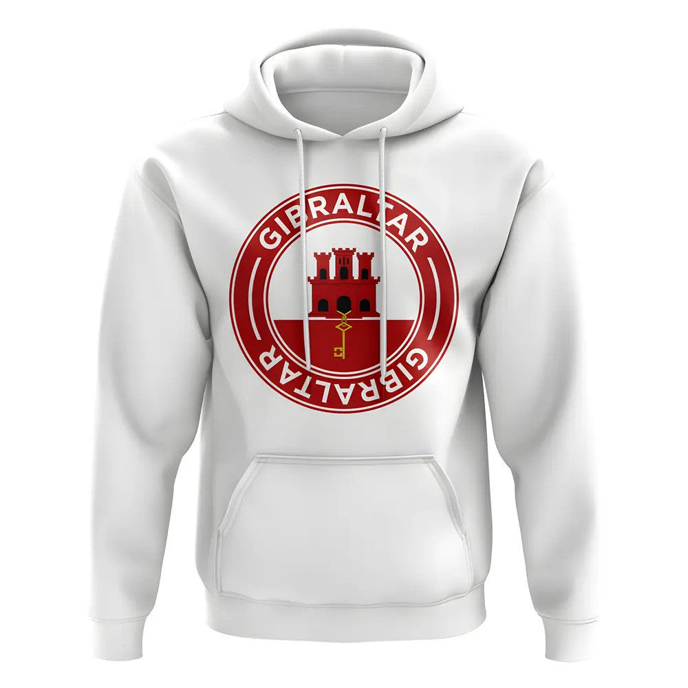 Gibraltar Football Badge Hoodie (White)_1