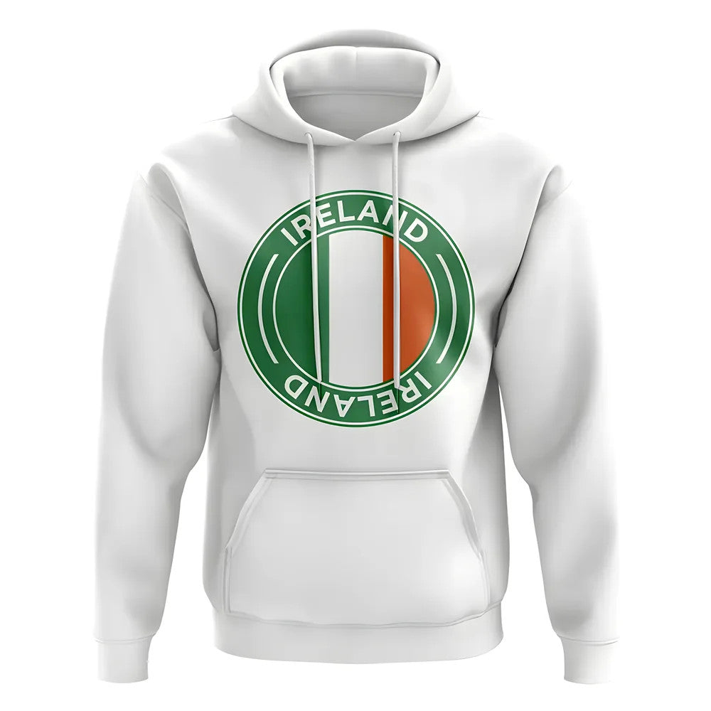 Ireland Football Badge Hoodie (White)_0