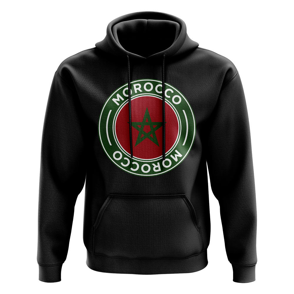Morocco Football Badge Hoodie (Black)_1